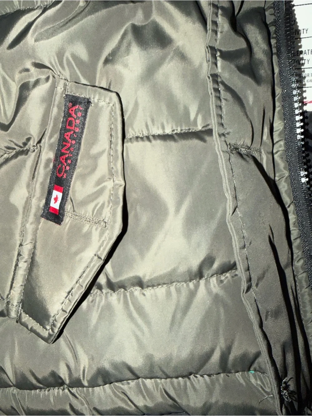 Canada Weathergear Weather-Resistant Kids Puffer Jacket in Olive Green Sz S 7/8